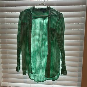 Ralph Lauren green button up shirt